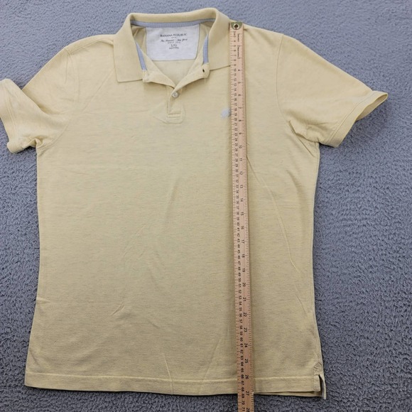 Banana Republic Shirt Mens Large Yellow Polo Golf Short Sleeve Classiccore Logo - Picture 10 of 14